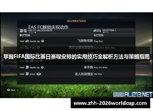掌握FIFA国际比赛日赛程安排的实用技巧全解析方法与策略指南